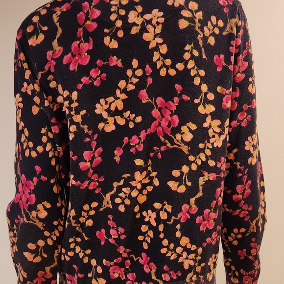 Lands' End Supima Cotton Sweater - Black and Cream - Picture 4 of 6